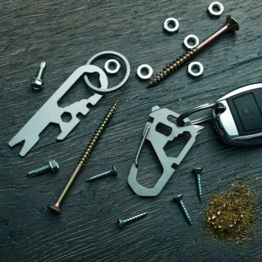 Logo trade corporate gifts picture of: Multifunctional keychain ATACAMA Schwarzwolf